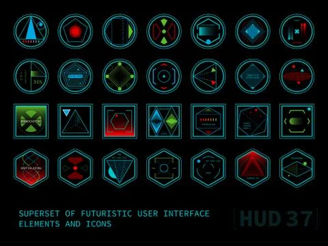 Futuristic touch screen user interface HUD Stock-Illustration