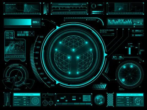 Futuristic touch screen user interface HUD Stock Illustration