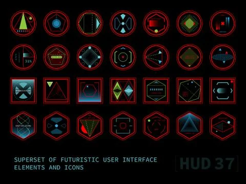 Futuristic touch screen user interface HUD Stock Illustration