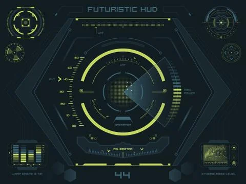 Futuristic touch screen user interface HUD Stock Illustration