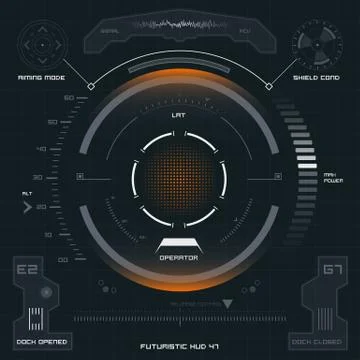 Futuristic touch screen user interface HUD Stock Illustration