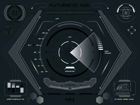 Futuristic touch screen user interface HUD Stock Illustration