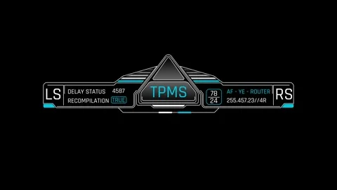 Futuristic TPMS Vehicle Status Panel With Tire Pressure Sensor Data Indicators Vidéo 341520781