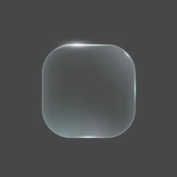 Futuristic Transparent Rounded Square on Dark Background Stock Illustration