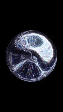 Futuristic transparent sphere with refracted light rays inside, symbolizing.. Stock Illustration