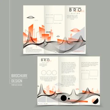 Futuristic tri-fold brochure design Stock Illustration