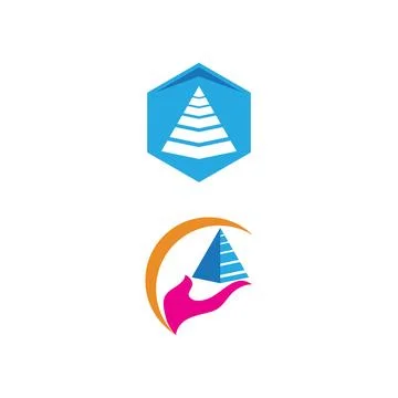 Futuristic Triangle Chain logo design inspiration Stock Illustration