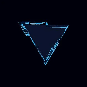 Futuristic triangle frame, vector illustration for web design isolated on black. Stock Illustration