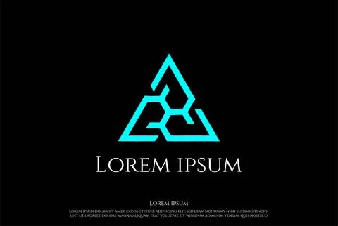 Futuristic Triangle Hub Chain Line Logo Design Vector Illustrazione stock