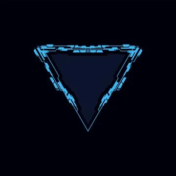 Futuristic triangle shape interface or hud frame, vector illustration isolated. Stock Illustration