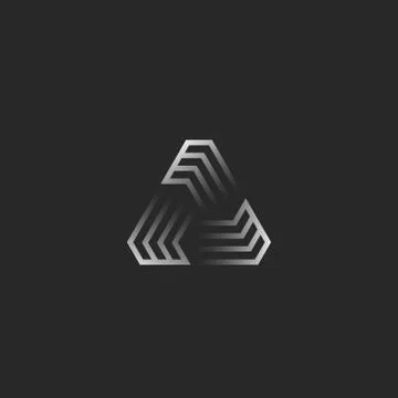 Futuristic triangle shape logo, creative gradient geometric frame constructio Stock Illustration