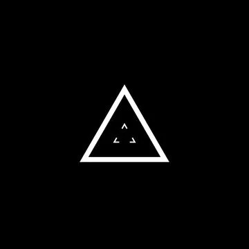 Futuristic triangle target, aim, HUD reticle, cyberpunk aesthetics. Stock Illustration