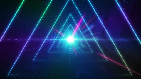 Futuristic Triangle Tunnel Background Stock Footage 163871522