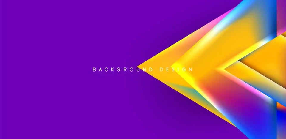 Futuristic triangle vector abstract background with colorful fluid gradients Stock Illustration