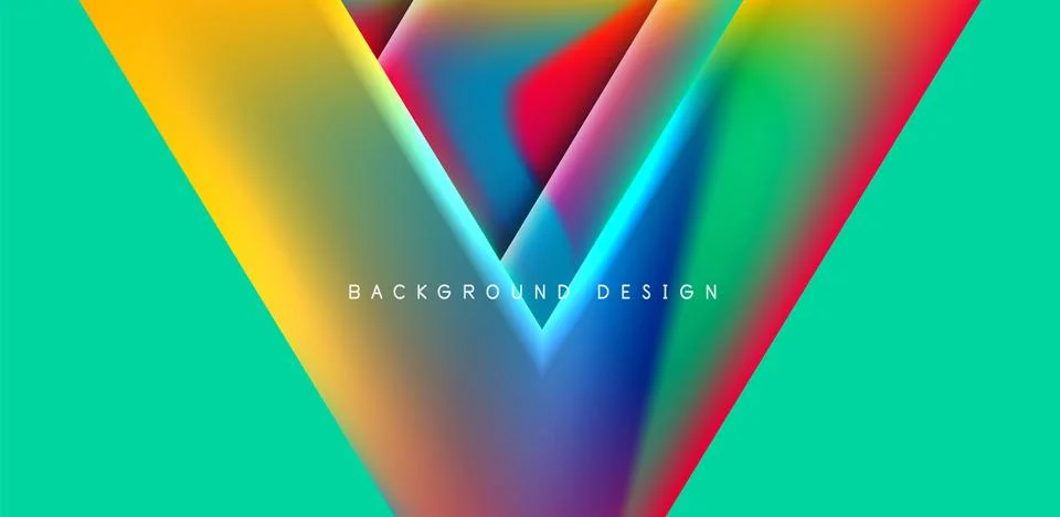 Futuristic triangle vector abstract background with colorful fluid gradients Stock Illustration