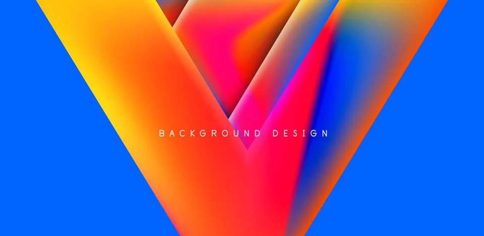 Futuristic triangle vector abstract background with colorful fluid gradients イラスト素材