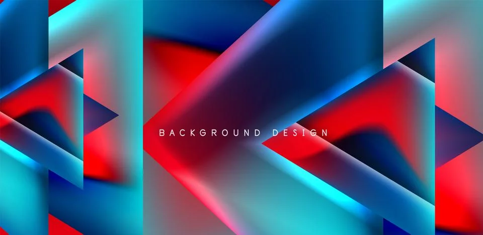 Futuristic triangle vector abstract background with colorful fluid gradients Stock Illustration