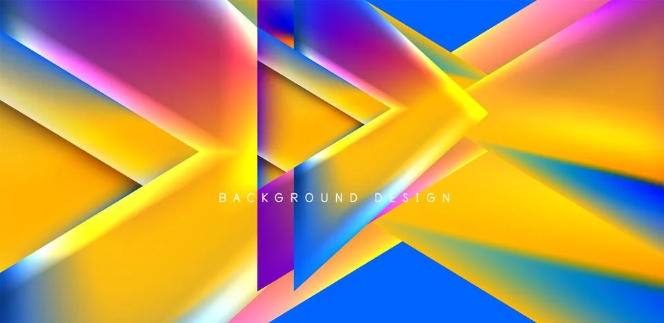 Futuristic triangle vector abstract background with colorful fluid gradients Stock Illustration