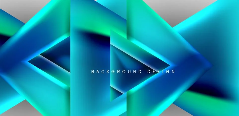 Futuristic triangle vector abstract background with colorful fluid gradients Stock Illustration