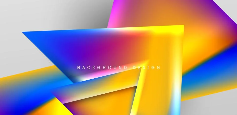 Futuristic triangle vector abstract background with colorful fluid gradients Stock Illustration