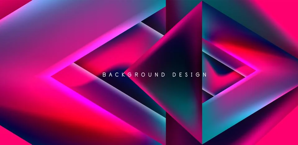 Futuristic triangle vector abstract background with colorful fluid gradients Stock Illustration