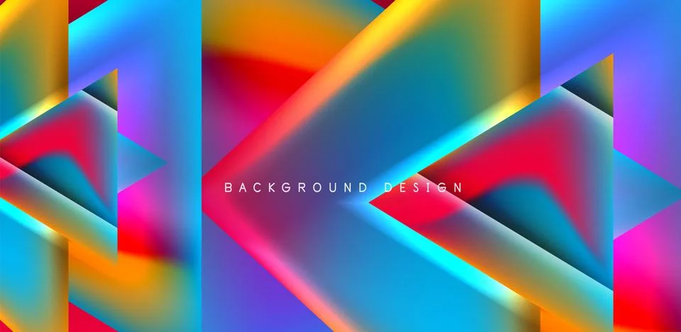 Futuristic triangle vector abstract background with colorful fluid gradients Stock Illustration
