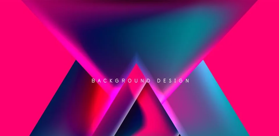 Futuristic triangle vector abstract background with colorful fluid gradients Stock Illustration