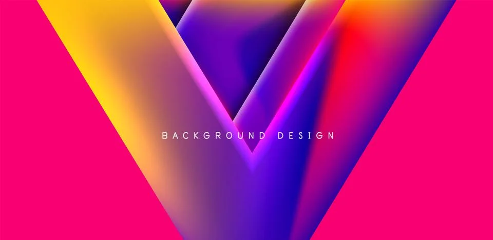 Futuristic triangle vector abstract background with colorful fluid gradients Stock Illustration