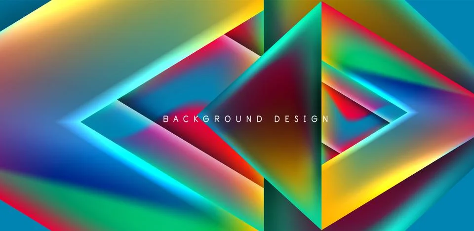 Futuristic triangle vector abstract background with colorful fluid gradients 스톡 일러스트