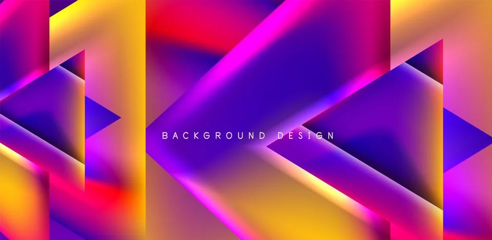 Futuristic triangle vector abstract background with colorful fluid gradients Stock Illustration