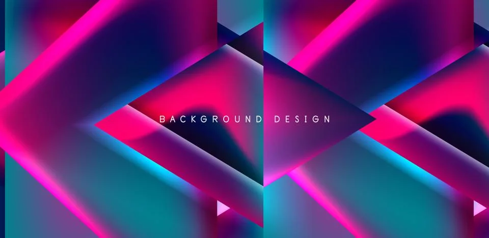 Futuristic triangle vector abstract background with colorful fluid gradients Stock Illustration