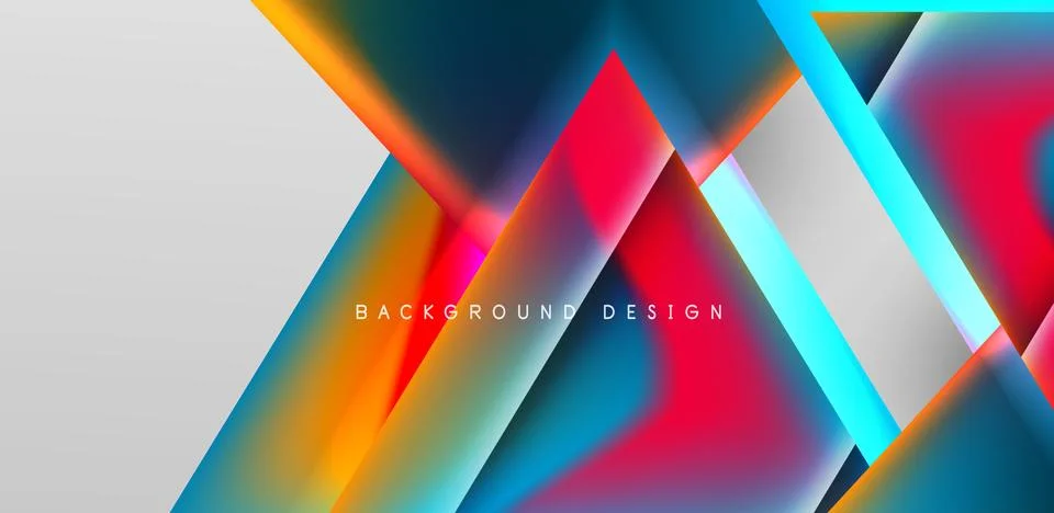 Futuristic triangle vector abstract background with colorful fluid gradients Stock Illustration