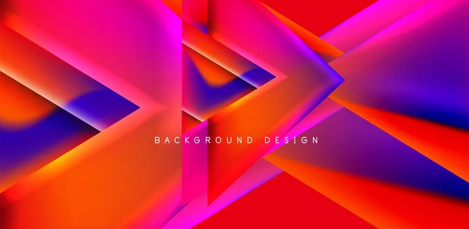 Futuristic triangle vector abstract background with colorful fluid gradients Illustrazione stock
