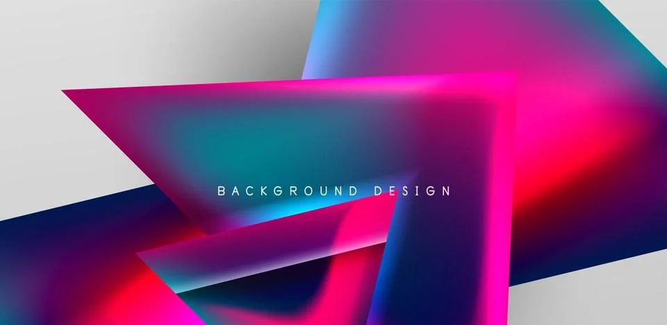 Futuristic triangle vector abstract background with colorful fluid gradients Stock Illustration
