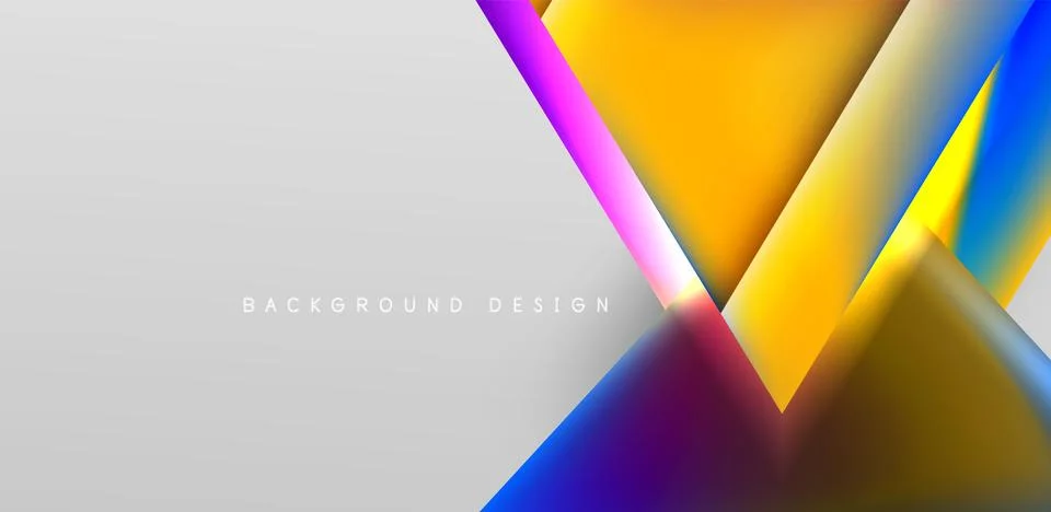 Futuristic triangle vector abstract background with colorful fluid gradients Stock Illustration