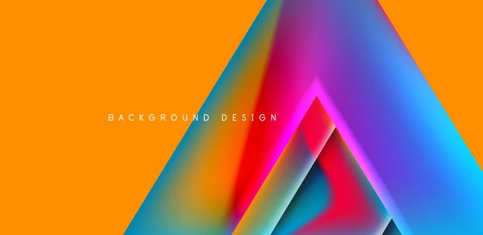 Futuristic triangle vector abstract background with colorful fluid gradients Stock Illustration