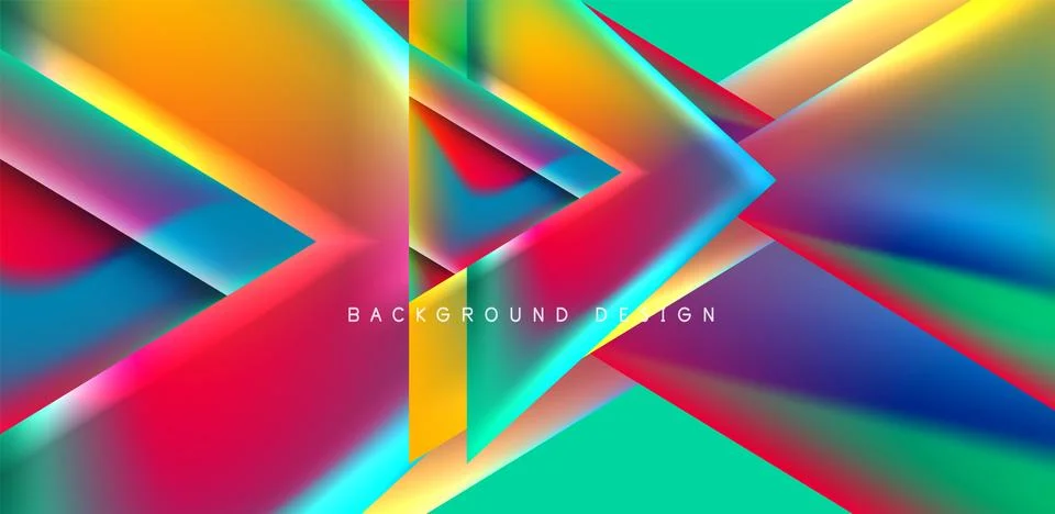 Futuristic triangle vector abstract background with colorful fluid gradients イラスト素材