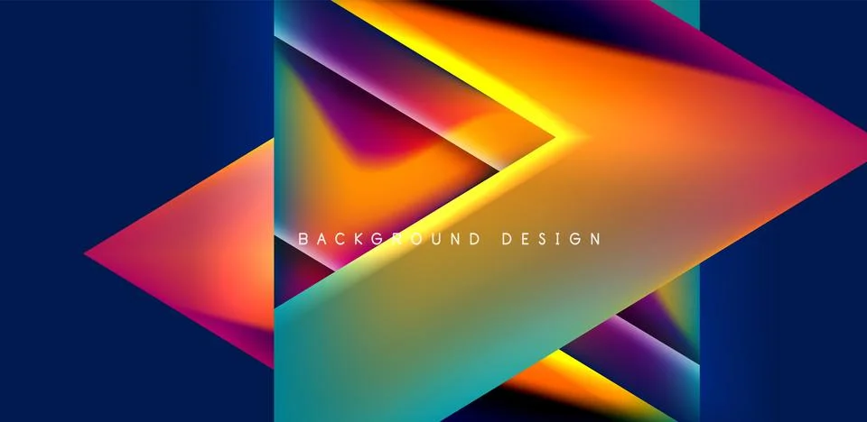 Futuristic triangle vector abstract background with colorful fluid gradients Illustrazione stock