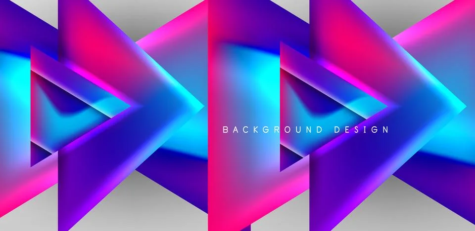 Futuristic triangle vector abstract background with colorful fluid gradients Stock Illustration