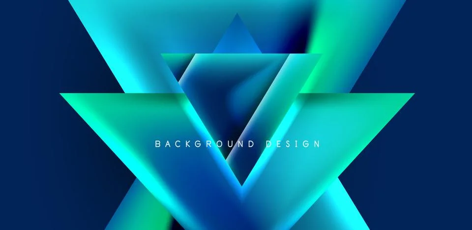 Futuristic triangle vector abstract background with colorful fluid gradients イラスト素材