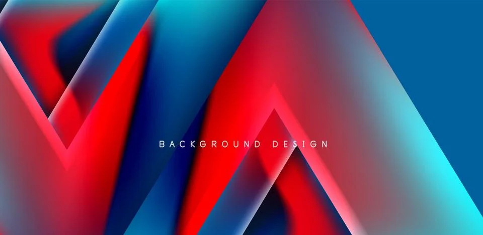Futuristic triangle vector abstract background with colorful fluid gradients Stock Illustration