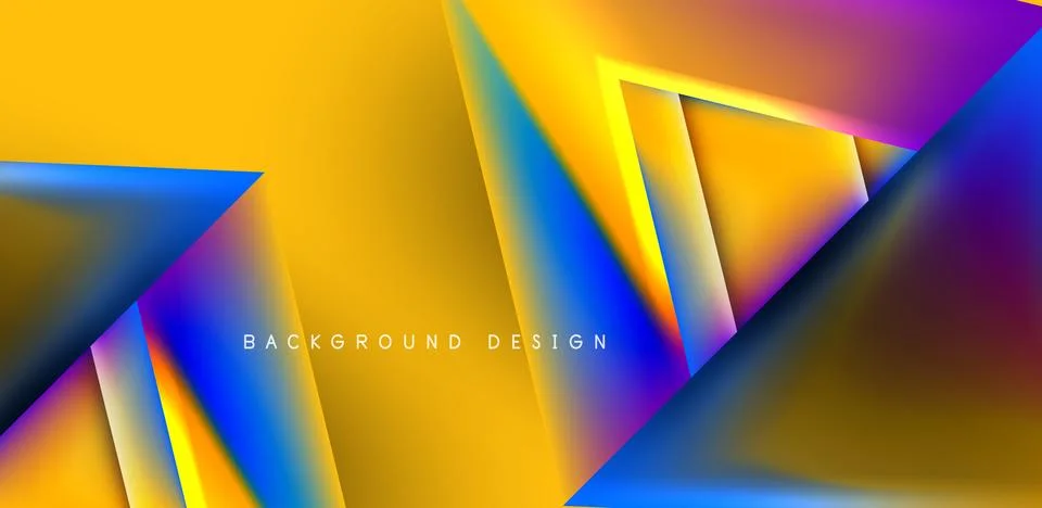 Futuristic triangle vector abstract background with colorful fluid gradients イラスト素材