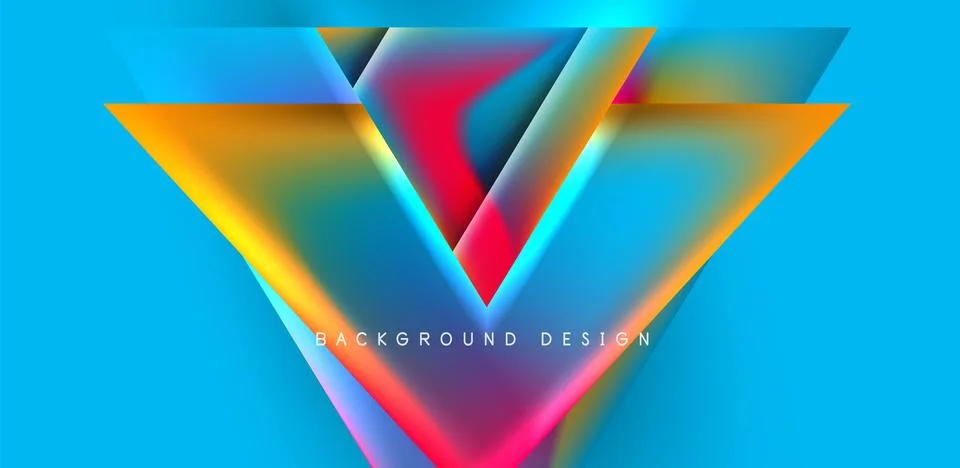 Futuristic triangle vector abstract background with colorful fluid gradients イラスト素材