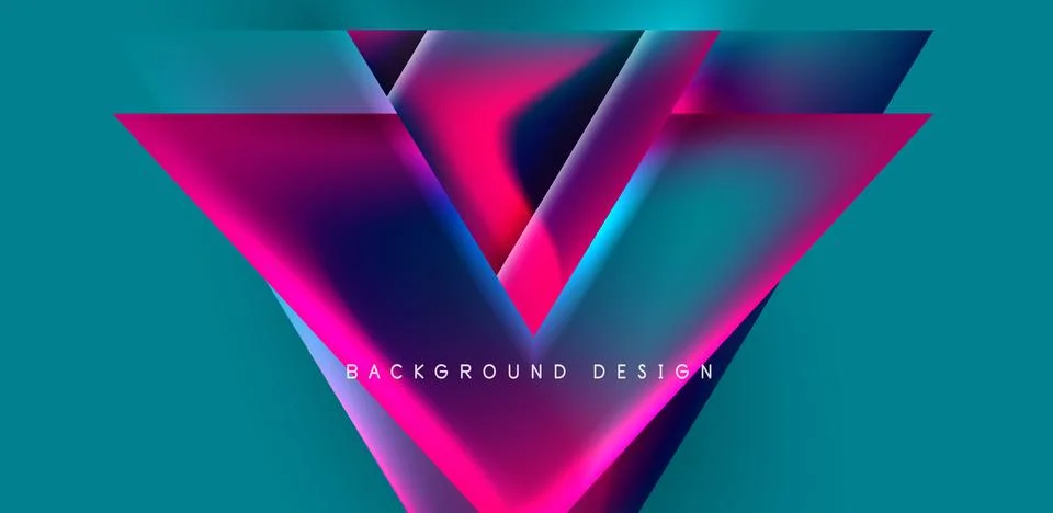 Futuristic triangle vector abstract background with colorful fluid gradients イラスト素材