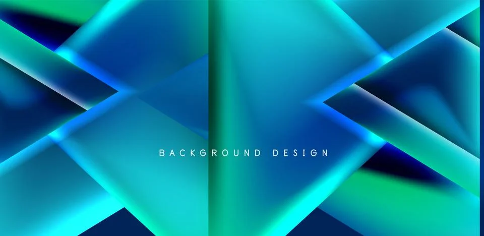 Futuristic triangle vector abstract background with colorful fluid gradients Stock Illustration