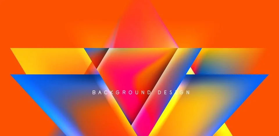 Futuristic triangle vector abstract background with colorful fluid gradients Stock Illustration