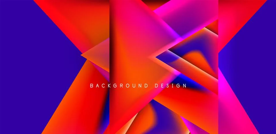 Futuristic triangle vector abstract background with colorful fluid gradients イラスト素材