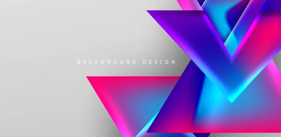 Futuristic triangle vector abstract background with colorful fluid gradients Stock Illustration