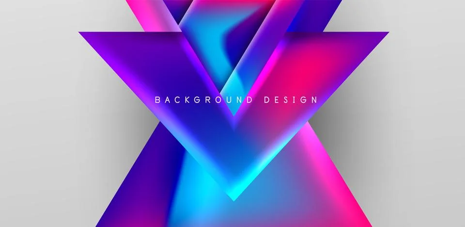 Futuristic triangle vector abstract background with colorful fluid gradients Illustrazione stock