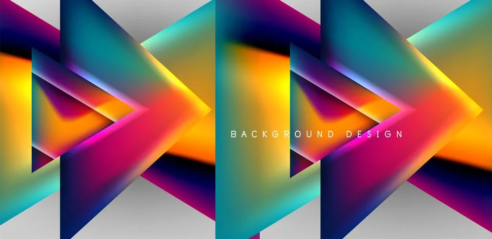 Futuristic triangle vector abstract background with colorful fluid gradients 스톡 일러스트